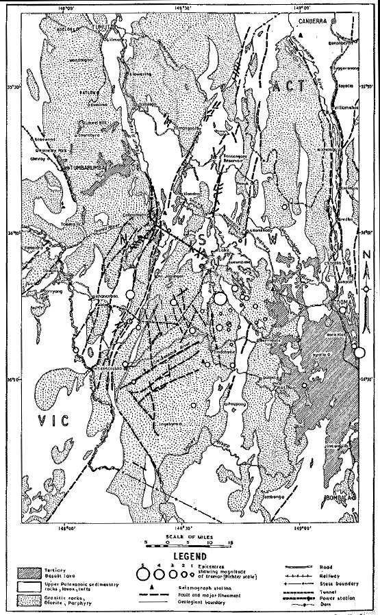 Fig, 9. Geological map of the Snowy Mountains Area